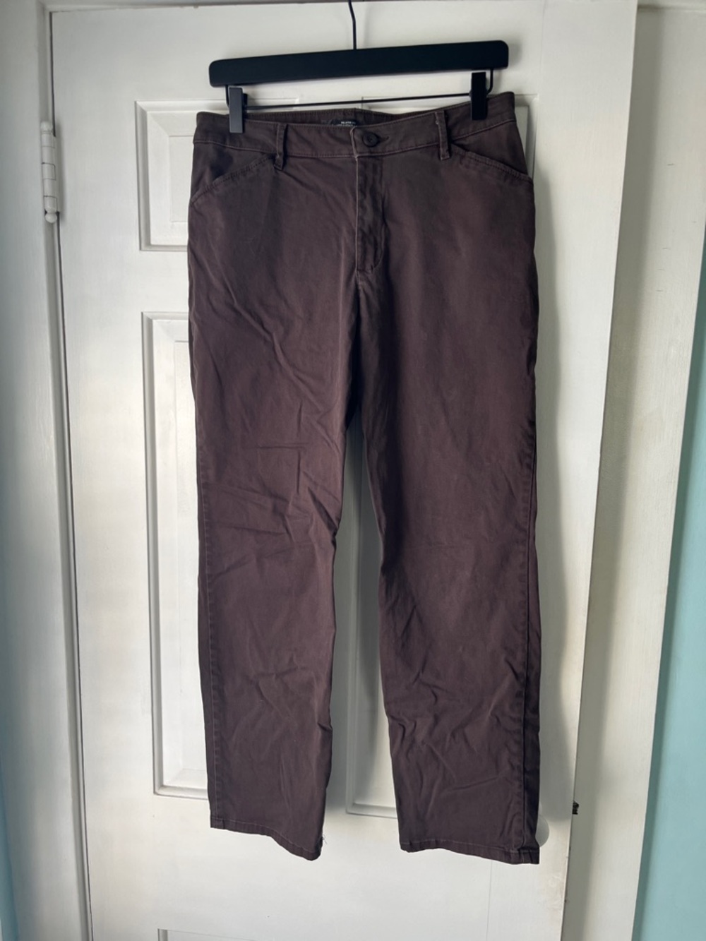 Lee Relaxed Fit Straight Leg Mid Rise Brown Casual Pants sz 10 Short